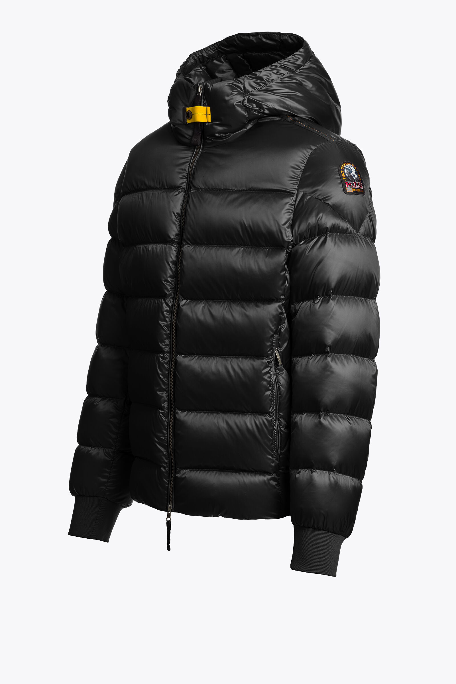 PARAJUMPERS Pharrell Sheen フーデットダウンジャケット PHARRELL - HOODED BOMBER BLACK | Parajumpers®