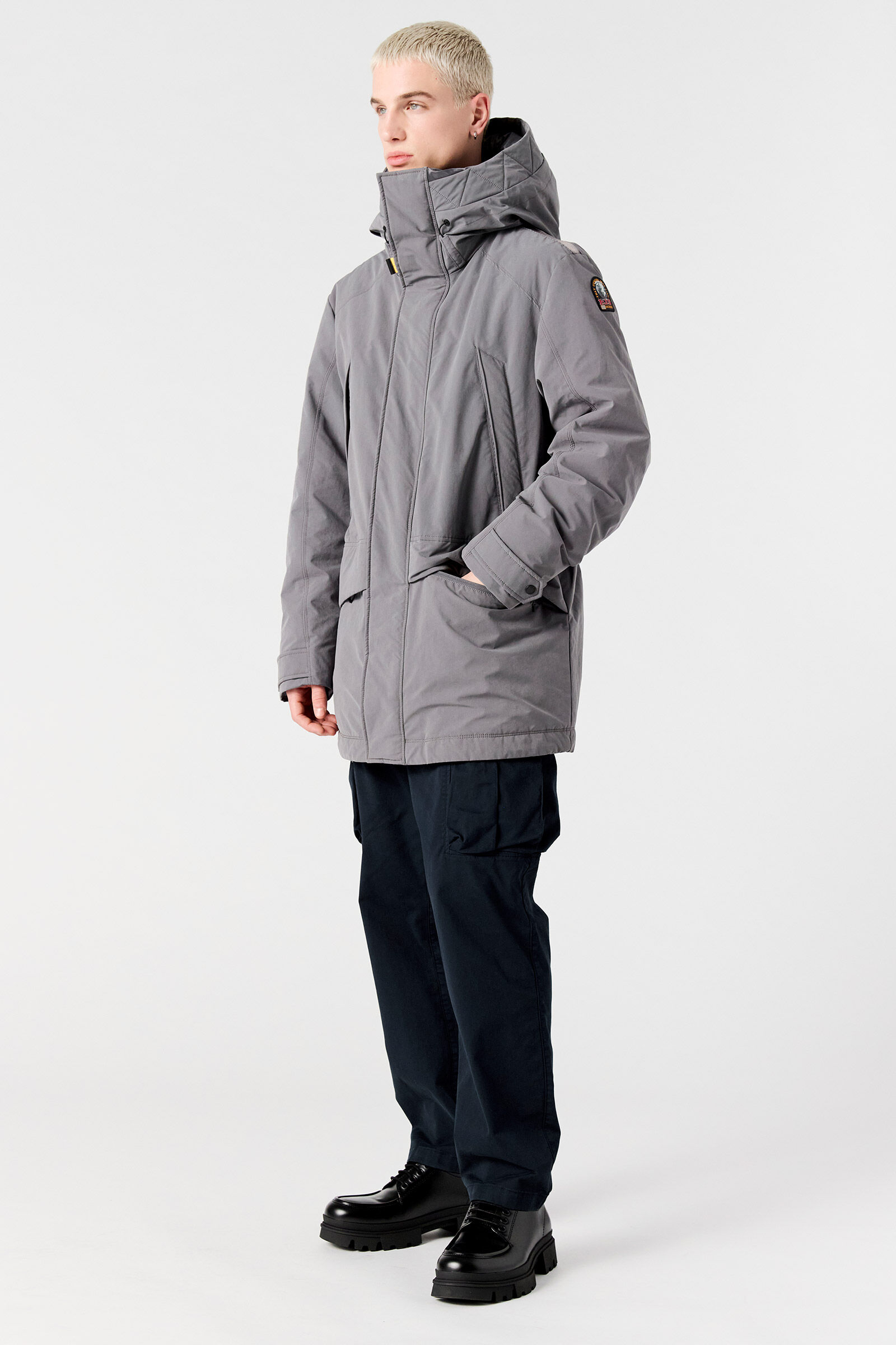 Peak Performance フーディ グレー EFREM - HOODED LONG JACKET PEWTER | Parajumpers®